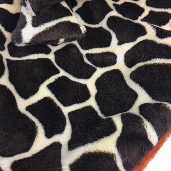 Woof & Poof Giraffe Plush Lovey Security Blanket Satin Side Brown Orange Soft - Picture 4 of 12